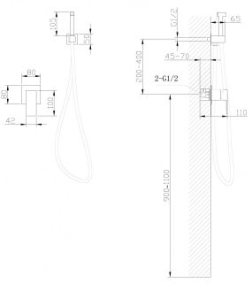 Гигиенический душ со смесителем ABBER Daheim золото матовое AF8225G